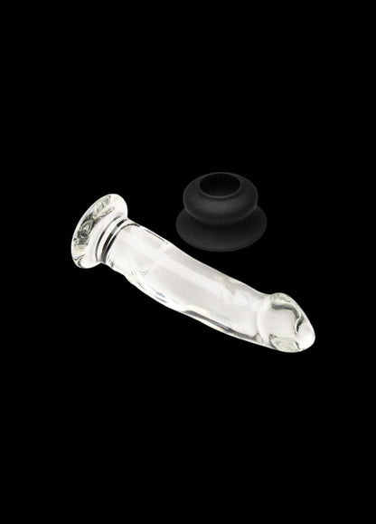 Crystals Glass Dildo with Silicone Base