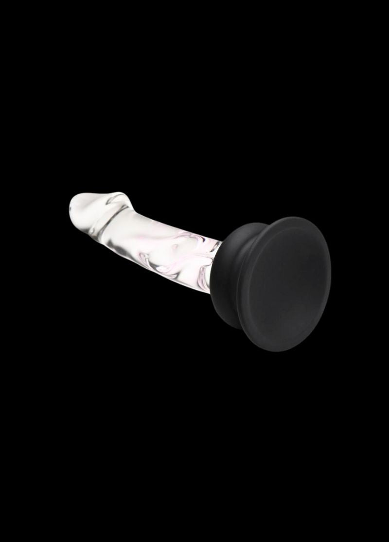 Crystals Glass Dildo with Silicone Base