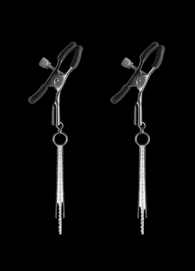Bound Crystal Chain Adjustable Nipple Clamps