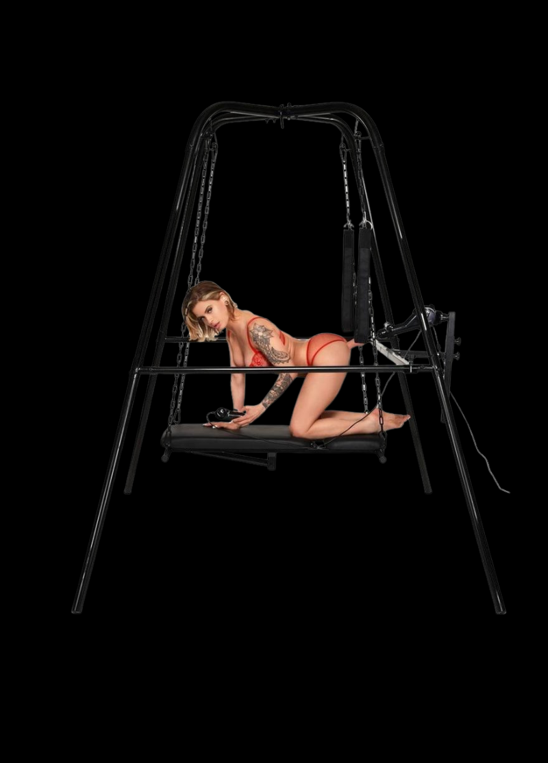 Deluxe Adjustable Sling with Rechargeable Pleasure Machine