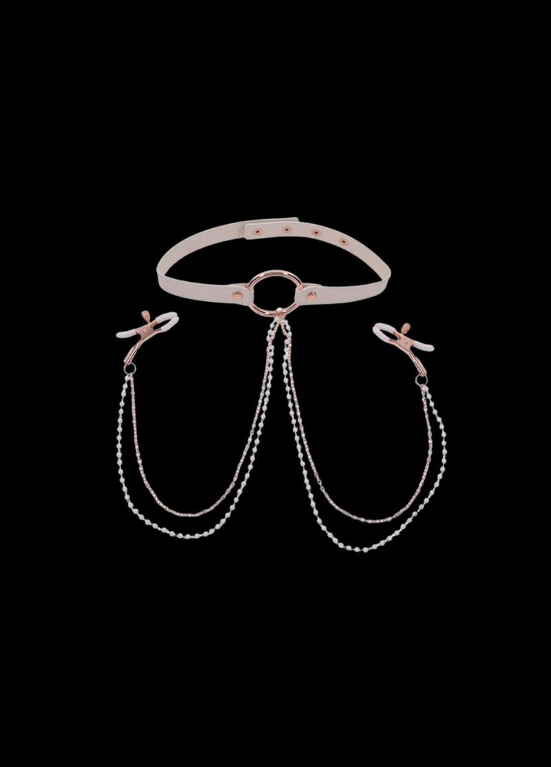 Peaches ‘N Creame Collar with Nipple Clamps
