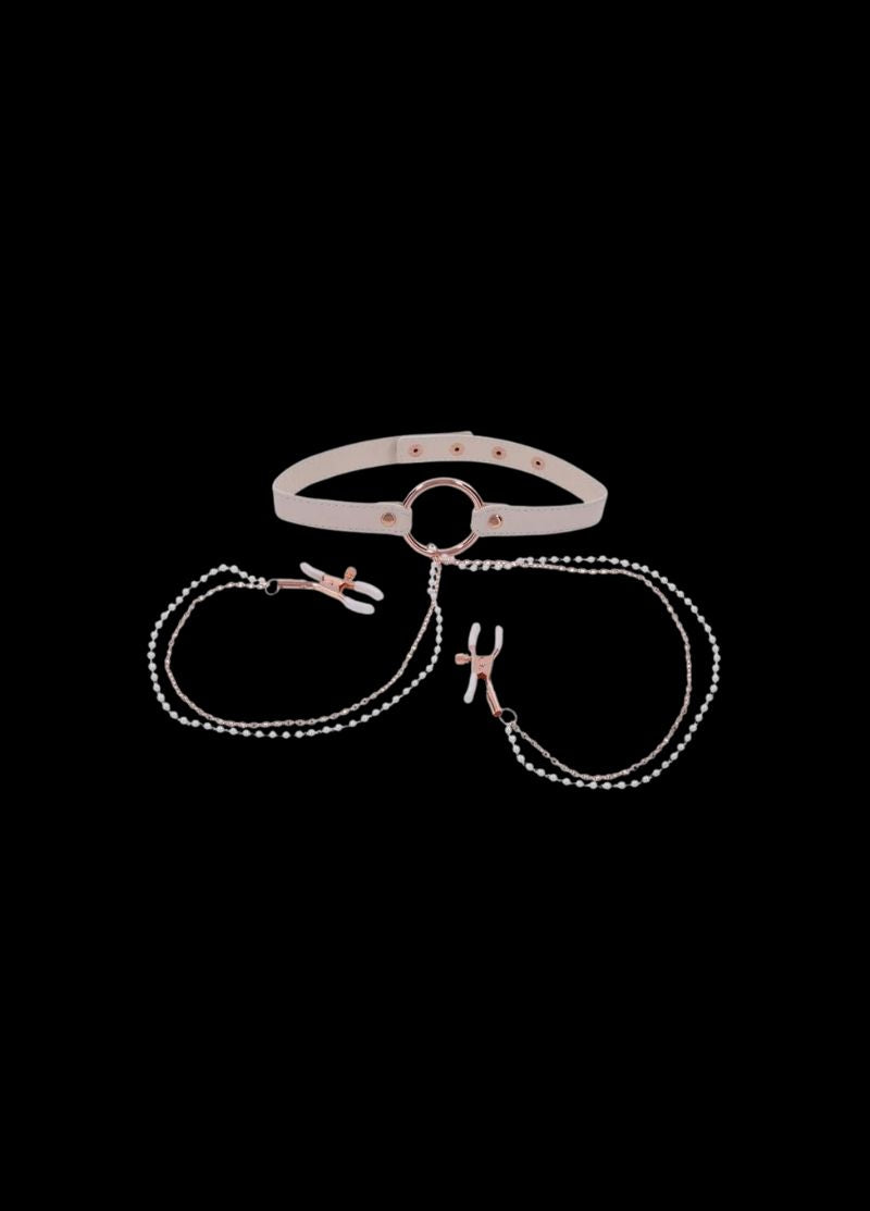 Peaches ‘N Creame Collar with Nipple Clamps