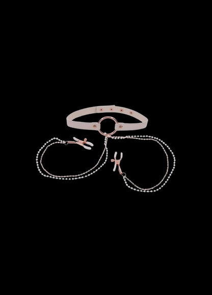 Peaches ‘N Creame Collar with Nipple Clamps