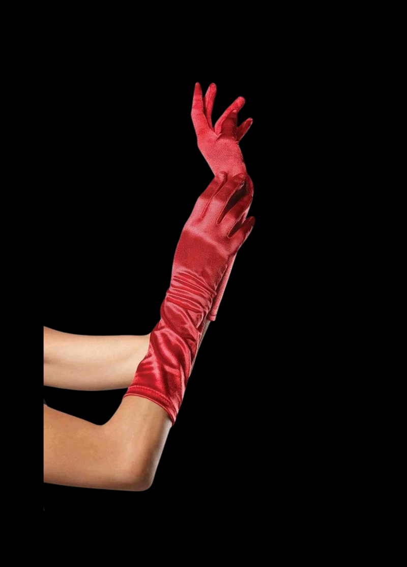 Noir Satin Opera Gloves