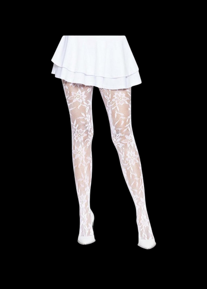 Seamless Chantilly Floral Lace Tights