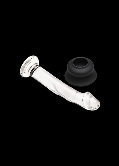 Crystals Glass Dildo with Silicone Base