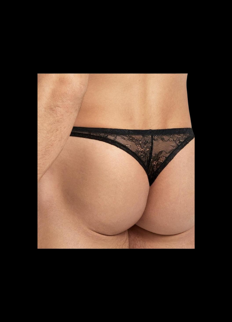 Lace Low-Rise Brazilian Bikini – Noir Seduction Edition