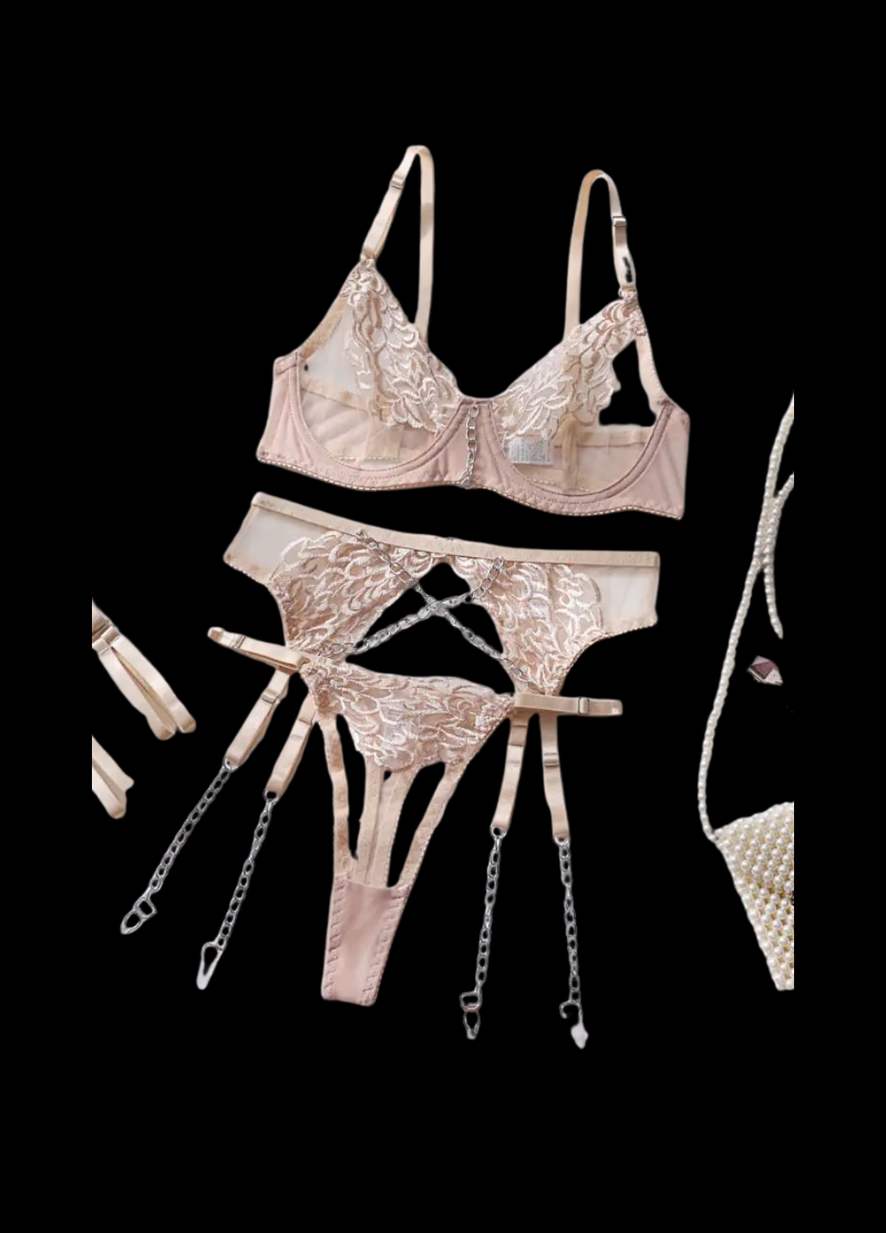 The Chained Muse Embroidered Lingerie Set