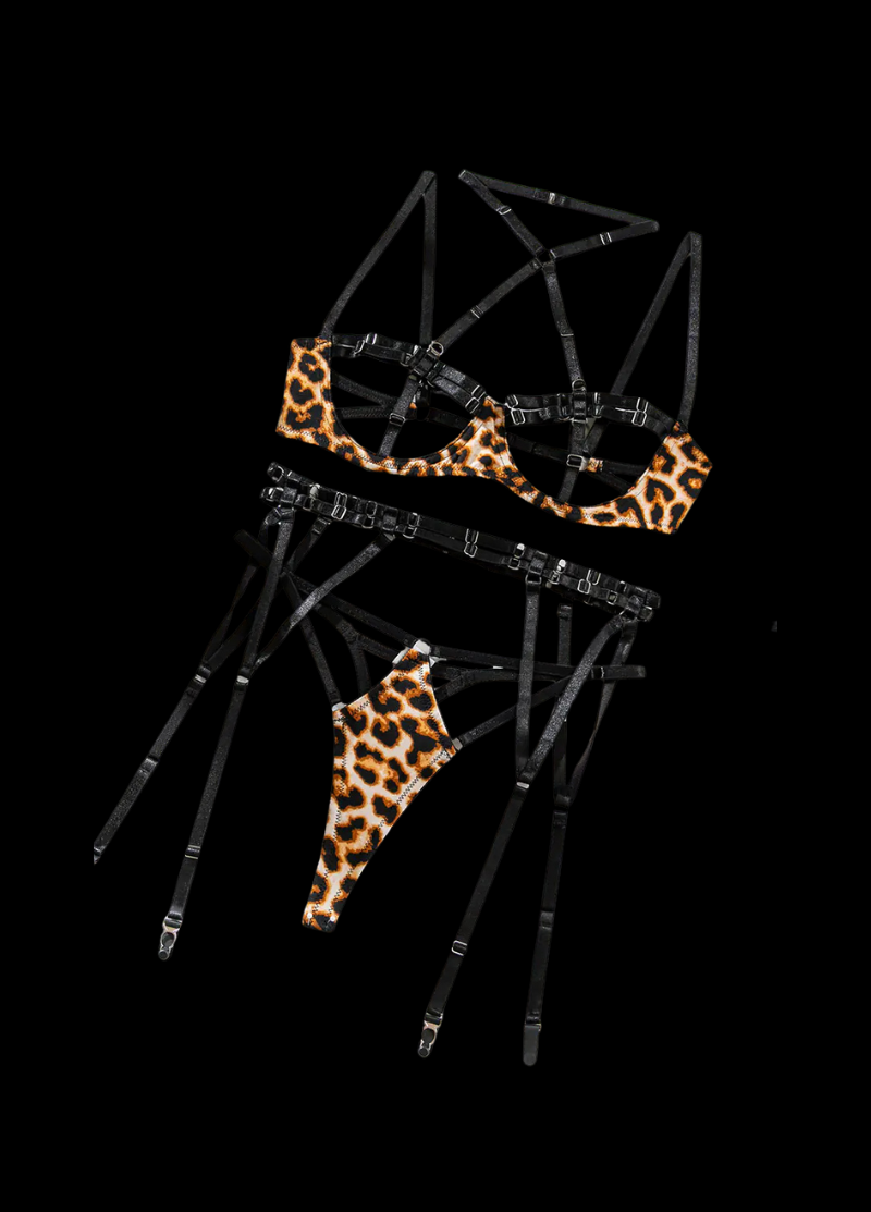 Leopard Cutout Lingerie Set