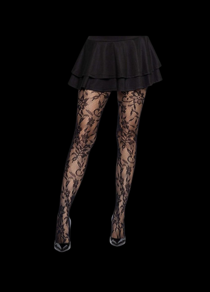 Seamless Chantilly Floral Lace Tights