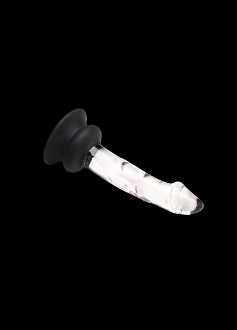 Crystals Glass Dildo with Silicone Base