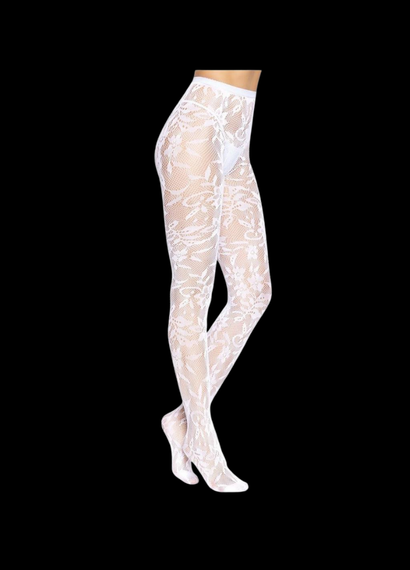 Seamless Chantilly Floral Lace Tights
