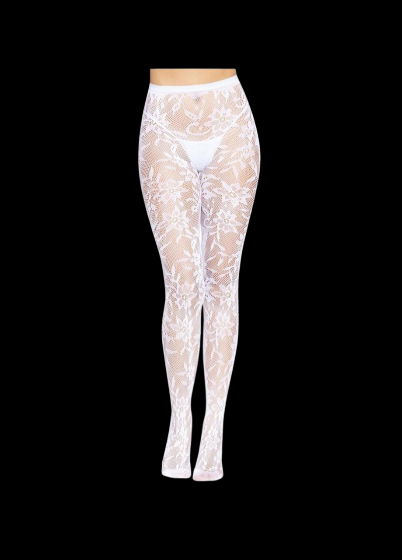 Seamless Chantilly Floral Lace Tights