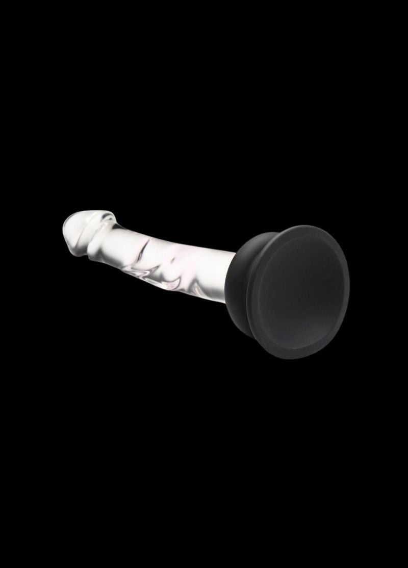 Crystals Glass Dildo with Silicone Base