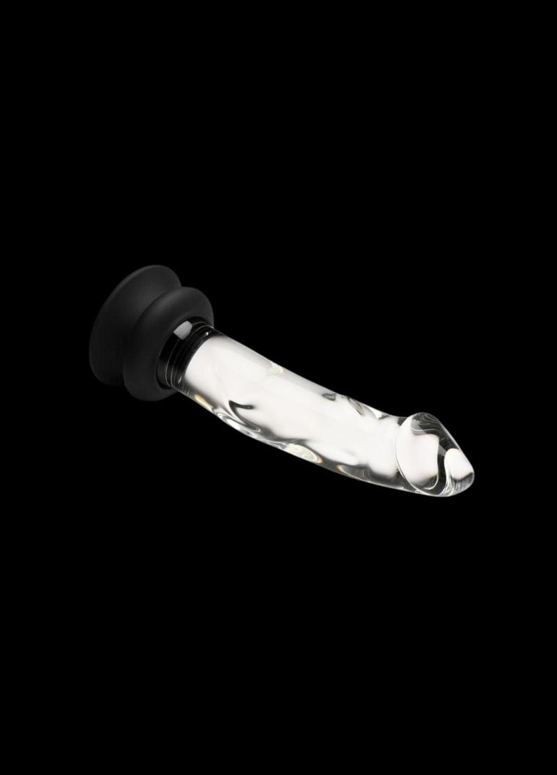 Crystals Glass Dildo with Silicone Base